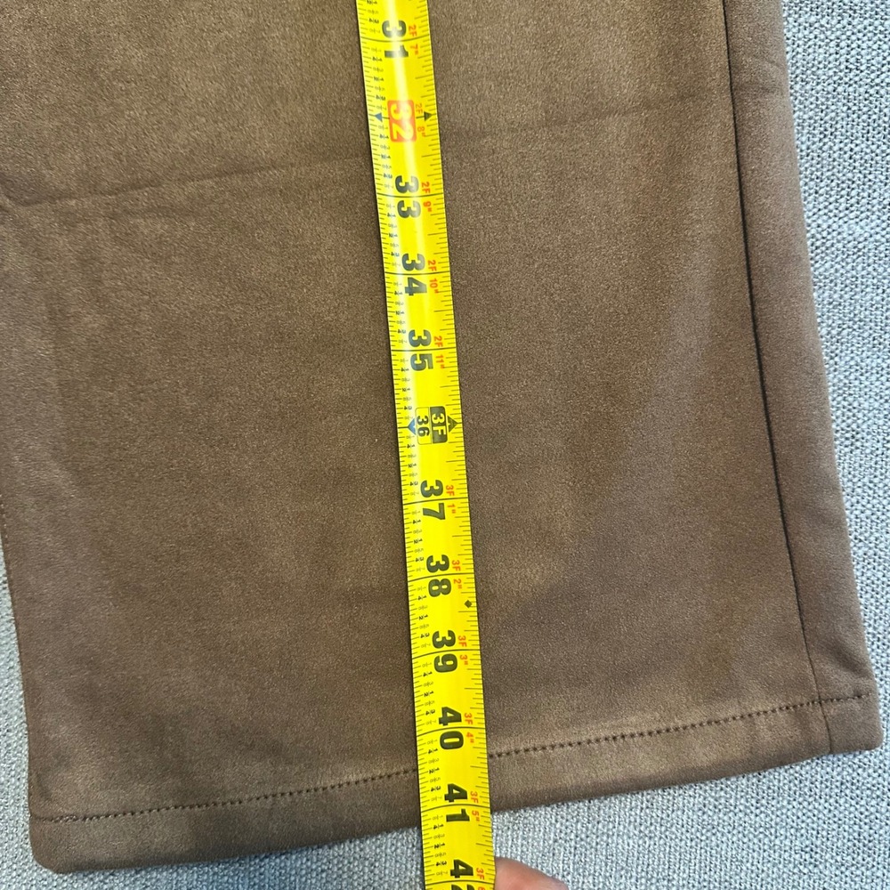Banana Republic Wide Leg High Rise Pants Women 28/6 Brown Faux Suede - Picture 7 of 11